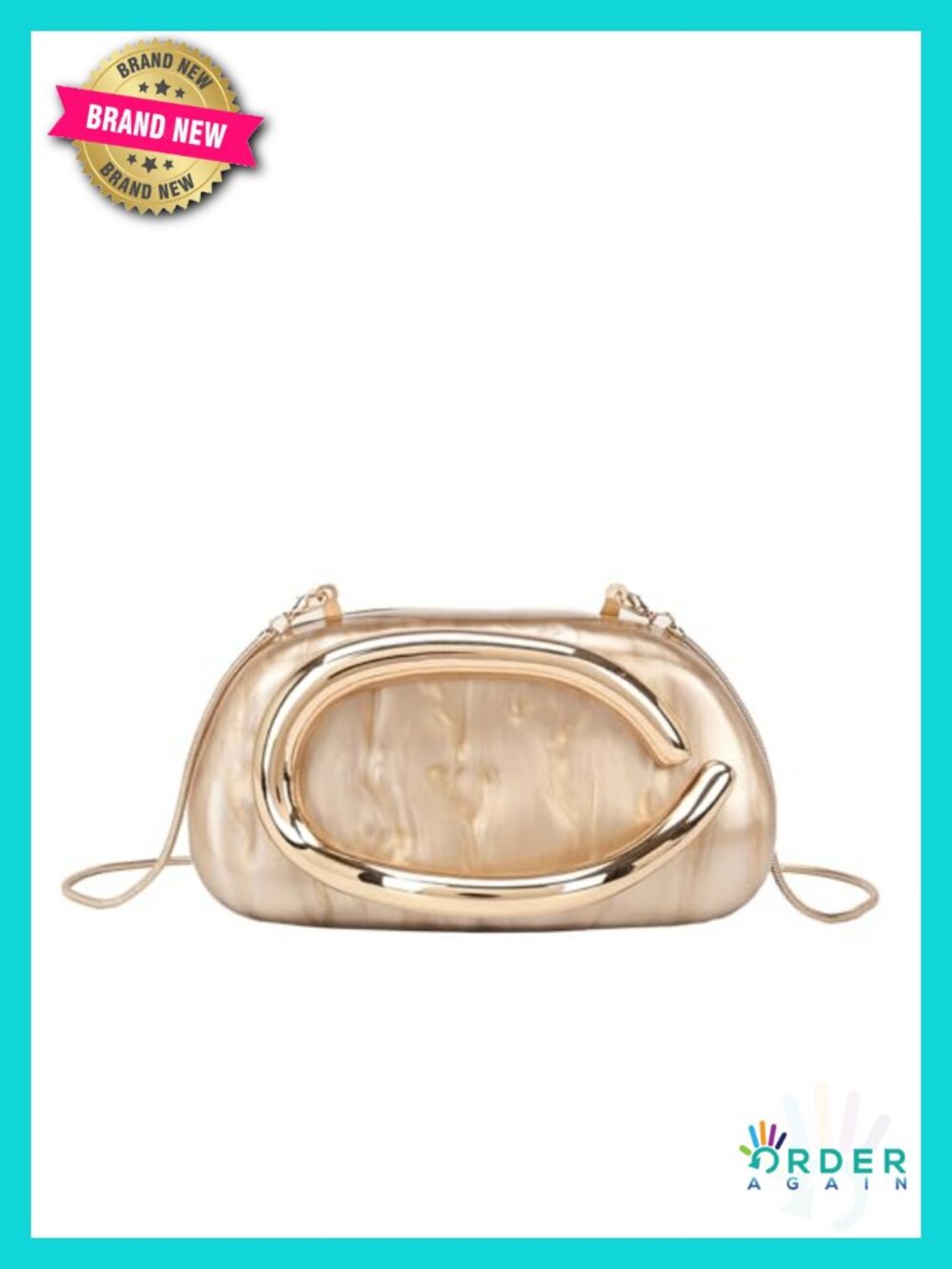 Acrylic Clutch Purse with Detachable Chains for Evening Wedding